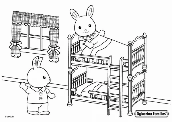 Sylvanian Families Bunk Bed Colouring Sheet